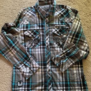 Mens Affliction Long sleeve / button shirt